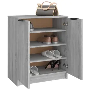 Berkfield Shoe Cabinet Grey Sonoma 59x35x70 cm Engineered Wood