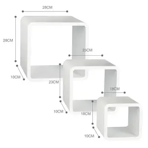 Emeka 3 Piece Floating Shelf Set White