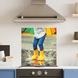 Premium 60cm x 65cm 6mm Glass Puddle Splash Kitchen Splashback Toughened Polished Edge