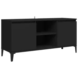 Berkfield TV Cabinet with Metal Legs Black 103.5x35x50 cm