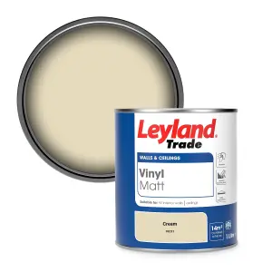 Leyland Trade Vinyl Matt Walls & Ceilings Emulsion Paint Cream (10C31) 1L