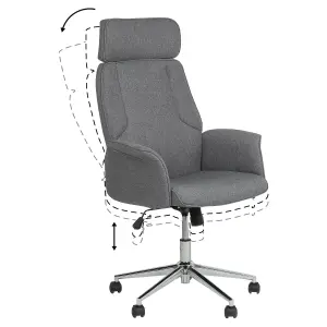 Beliani Minimalist Office Chair Grey PILOT