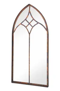 MirrorOutlet Chelsea Metal Arch shaped Decorative Gothic Effect Garden Mirror 100cm X 49cm