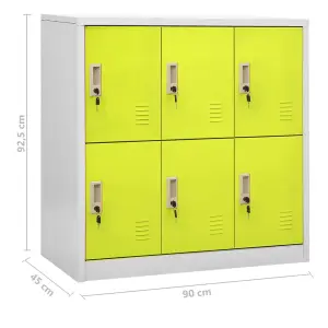 Berkfield Locker Cabinets 2 pcs Light Grey and Green 90x45x92.5 cm Steel