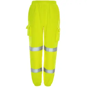 Hi-Vis Yellow Jogging trousers 2 Band - Large