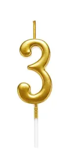 Gifts 4 All Occasions Limited Gold 3 Number Candle Birthday Anniversary Party Cake Decorations Topper