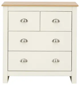 GFW Lancaster 2+2 Drawer Chest Cream