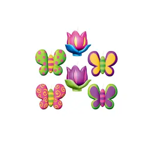 Amscan Butterfly Candles (Pack of 6) Multicoloured (One Size)