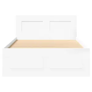 Berkfield Bed Frame with Headboard without Mattress White 100x200 cm