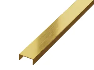 ILCOM decorative profile U 20mm x 2700mm x 0.6mm Gold Brushed Stainless Steel