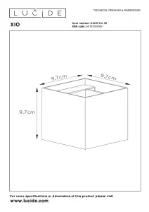 Lucide Xio Modern Up Down Wall Light - LED Dim. - G9 - 1x4W 2700K - Grey