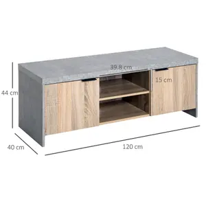 HOMCOM Wooden TV Stand Cabinet Home Furniture Entertainment Unit Storage Shelves