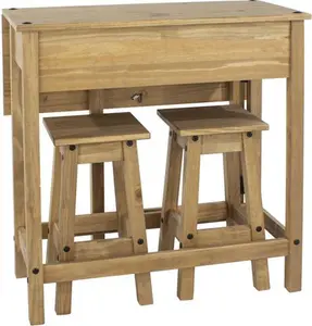 Bennett 2 - Person Drop Leaf Pine Solid Wood Dining Set Fernleaf