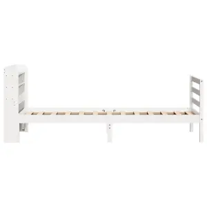 Berkfield Bed Frame with Headboard without Mattress White 100x200 cm