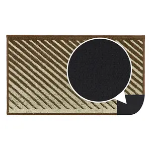 JVL Stellar Machine Washable Latex Backed Doormat, 40x70cm, Brown