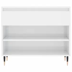 Shoe Cabinet High Gloss White 70x36x60 cm Engineered Wood