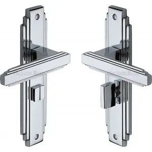 Heritage Door Handle for Bathroom Astoria Design Polished Chrome