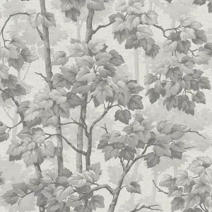 Belgravia Décor Giorgio Tree Silver Textured Wallpaper