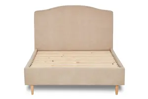 Ember Simple Shaped Fabric Bedstead Only 4FT Small Double- Marlow Stone