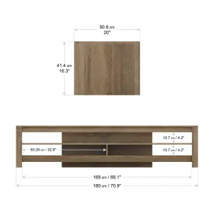 AVF Calibre 1.8m TV Stand, for TVs up to 85" - Rustic Sawn Oak