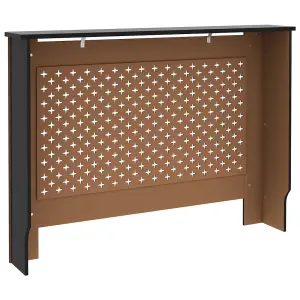 Berkfield Radiator Cover Black 112x19x81 cm MDF