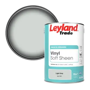 Leyland Trade Vinyl Soft Sheen Walls & Ceilings Emulsion Paint Light Grey (RAL 7035) - 5L