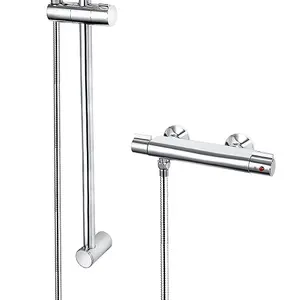 Bristan Cascade Sphere Thermostatic Bar Mixer Shower Valve Chrome + Riser