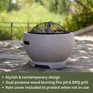 Blazepot Outdoor Garden Fire Pit with stainless steel cooking grill