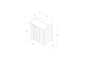 4LIFE Reverse Apex Shed 6x4 - Single Door - No Windows