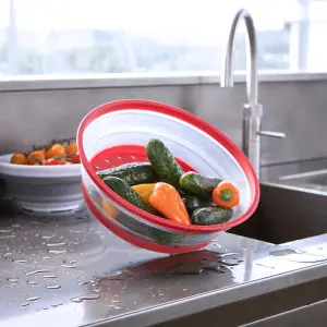 Collapsible Colander Microwave Plate Cover Splatter Guard Kitchen Strainer Sieve