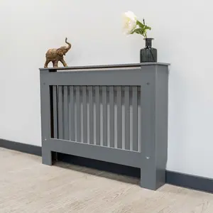 Grey Vertical Line Design Radiator Cover - Medium