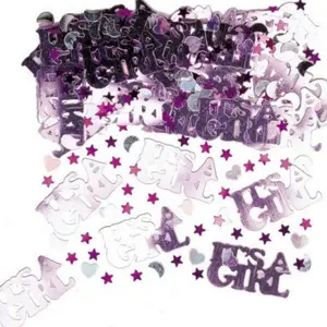 Amscan Confetti - Its A Girl/Its A Boy Pink/Silver (One Size)