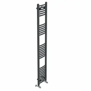 Right Radiators 1800x300 mm Curved Heated Towel Rail Radiator Bathroom Ladder Warmer Anthracite