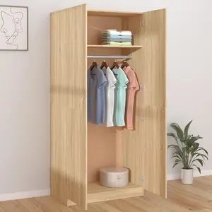 Wardrobe Sonoma Oak 90x52x200 cm Engineered Wood