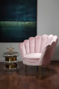 Interiors by Premier Ovala Pink Scalloped Chair