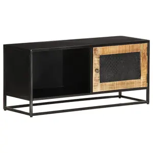 Berkfield TV Cabinet 90x30x40 cm Rough Mango Wood