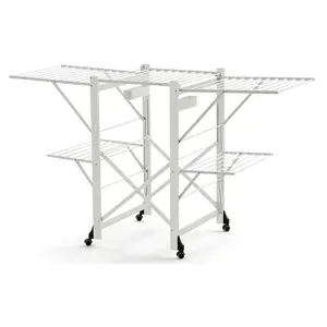 Millwright Wood Foldable Freestanding Drying Rack White