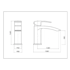 Flode Falun Mono Basin Mixer Tap Matt Black