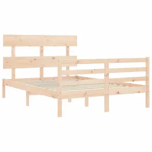 Berkfield Bed Frame with Headboard 140x200 cm Solid Wood