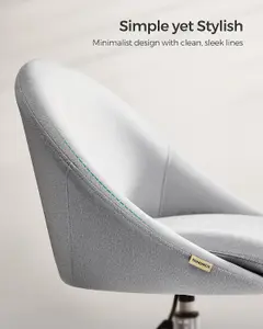 SONGMICS Executive Swivel Office Chair, Fabric Desk Chair, Soft Foam Seat Padding, Adjustable Height, Dove Grey