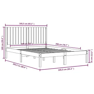 Berkfield Bed Frame White Solid Wood Pine 160x200 cm