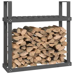 Berkfield Firewood Rack Grey 110x35x108.5 cm Solid Wood Pine