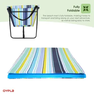 Oypla Portable Beach Mat Folding Chair Sun Lounger Outdoor Camping