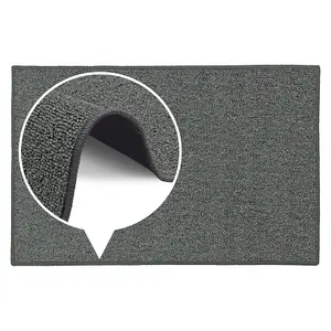 JVL Eden Machine Washable Latex Backed Doormat, 50x80cm,Grey