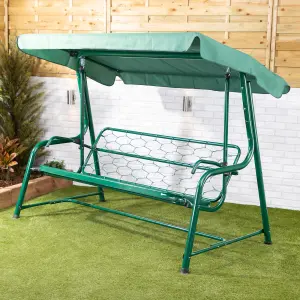 Alfresia Roma Swing Seat with Green Luxury Cushions