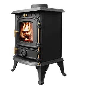 SunDaze 4.5KW Multifuel Stove Heating Fireplace Cast Iron Defra Approved Eco Design