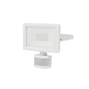 GoodHome Lucan AFD1018-IW White Mains-powered Cool white Outdoor LED PIR Floodlight 2000lm