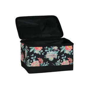 Sewing Case- Black Floral Design- Everything Mary EVM13204-1