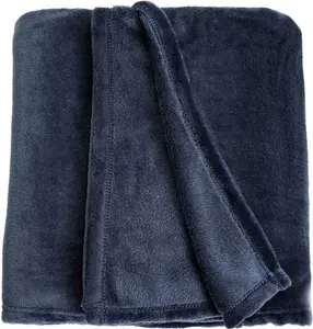 Argos Home Fleece Throw - Navy - 125x150cm