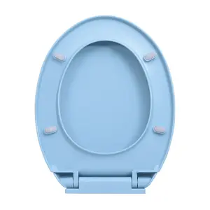 Soft-Close Toilet Seat Quick Release Blue Oval